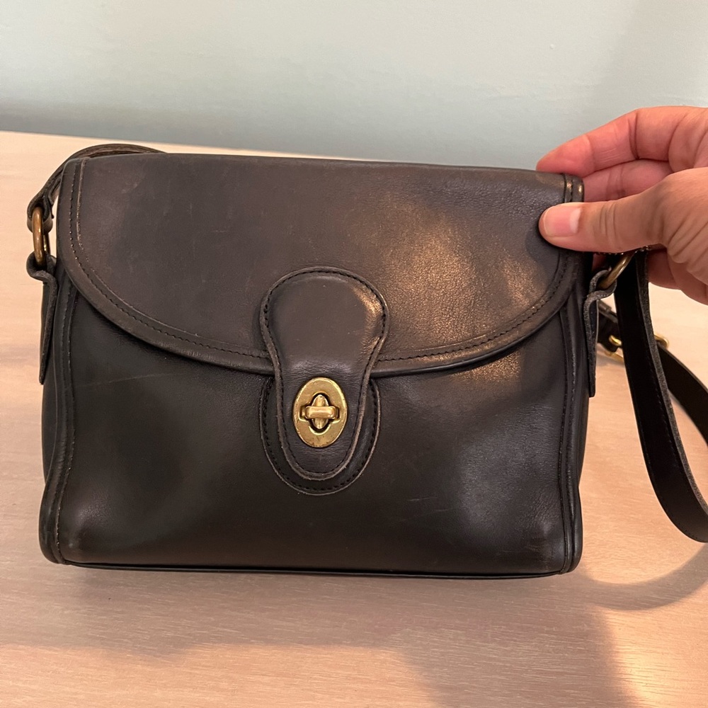 Coach Vintage 80s 90s Black Leather M5C 9908 Devon‎ Handbag - Picture 2 of 10